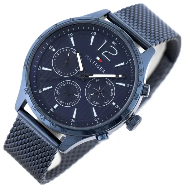 Tommy Hilfiger Gavin férfi karóra 44 mm, kék acél, WR50