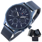 Tommy Hilfiger Gavin férfi karóra 44 mm, kék acél, WR50