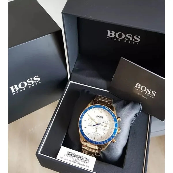 Hugo Boss Trophy 1513631 férfi karóra, arany acél, kronográf, WR50