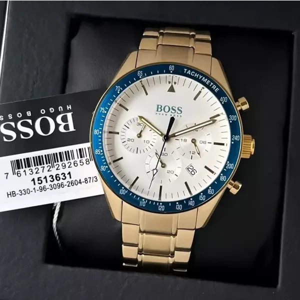 Hugo Boss Trophy 1513631 férfi karóra, arany acél, kronográf, WR50