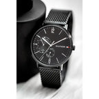 Tommy Hilfiger Brooklyn 1791507 férfi karóra, fekete acél, 40 mm, WR50