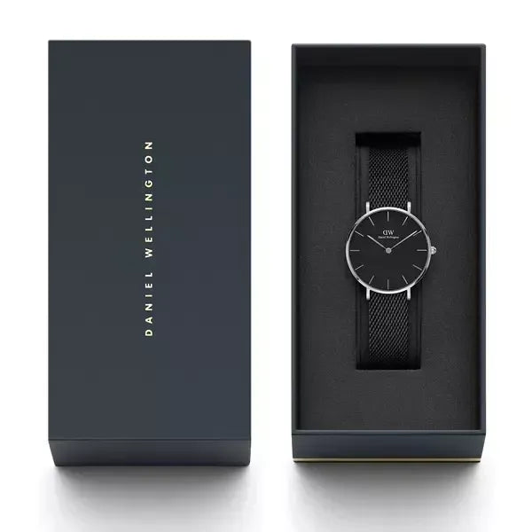 Daniel Wellington Petite Ashfield női karóra, 28 mm, fekete, acél, DW00100246
