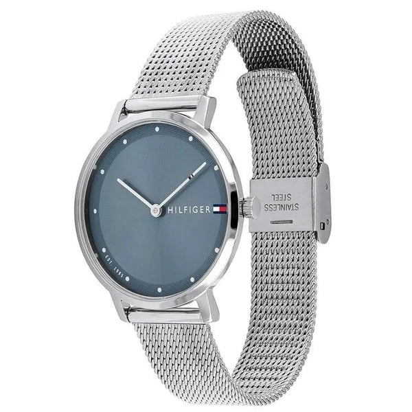 Tommy Hilfiger Pippa 1782149 női karóra, 35 mm, ezüst acél, kék számlap, kvarc