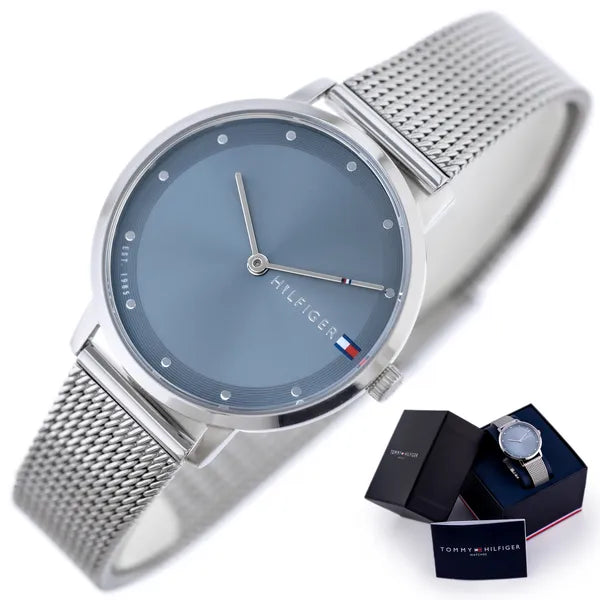 Tommy Hilfiger Pippa 1782149 női karóra, 35 mm, ezüst acél, kék számlap, kvarc