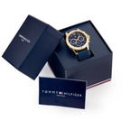 Tommy Hilfiger Haven 1782198 női karóra, 40 mm, arany tok, kék szilikon szíj