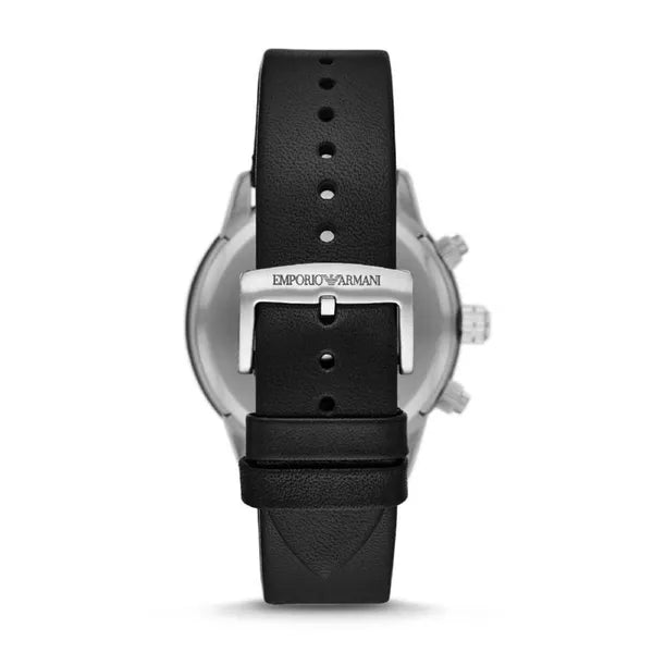 Emporio Armani AR11243 Mario férfi kronográf kvarcóra, 43 mm, fekete bőr