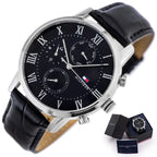 Tommy Hilfiger Kane 1791401 férfi karóra, fekete bőr, 44 mm, WR30