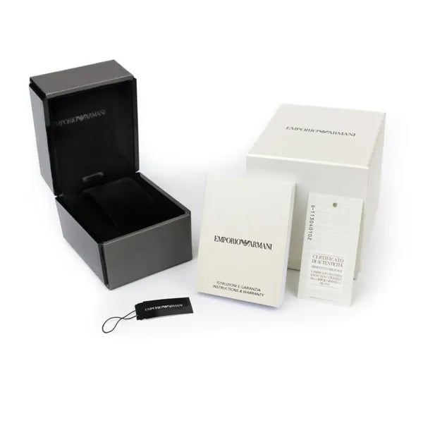 Emporio Armani AR6072 férfi karóra, rozsdamentes acél, kék számlap, 5 ATM