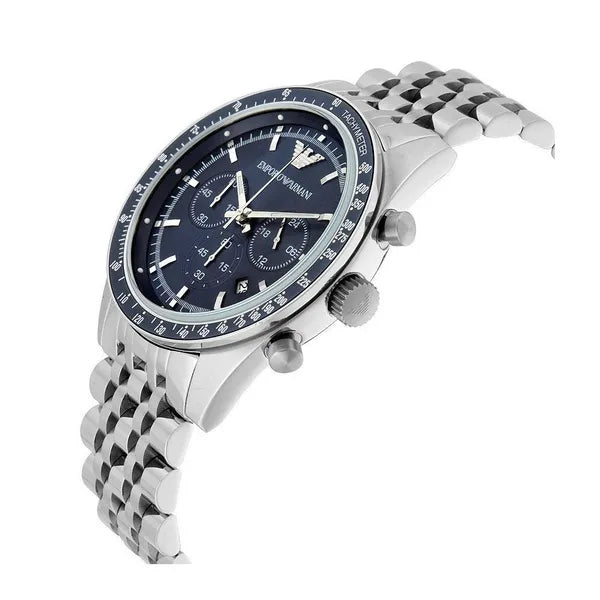 Emporio Armani AR6072 férfi karóra, rozsdamentes acél, kék számlap, 5 ATM