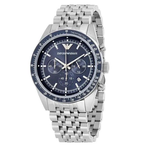 Emporio Armani AR6072 férfi karóra, rozsdamentes acél, kék számlap, 5 ATM