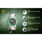 Invicta Pro Diver férfi karóra, 43 mm, WR200, acél szíj, szürke számlap