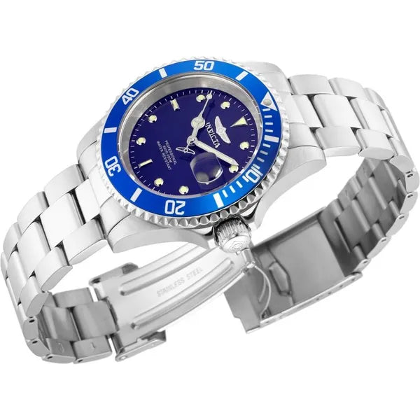 Invicta Pro Diver 26971 férfi karóra, 40 mm, 200 m, kék számlap, acél szíj