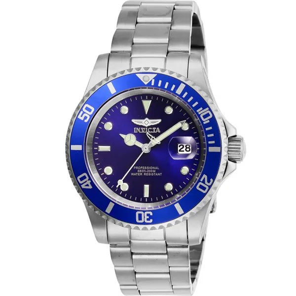 Invicta Pro Diver 26971 férfi karóra, 40 mm, 200 m, kék számlap, acél szíj