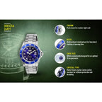 Invicta Pro Diver 26971 férfi karóra, 40 mm, 200 m, kék számlap, acél szíj