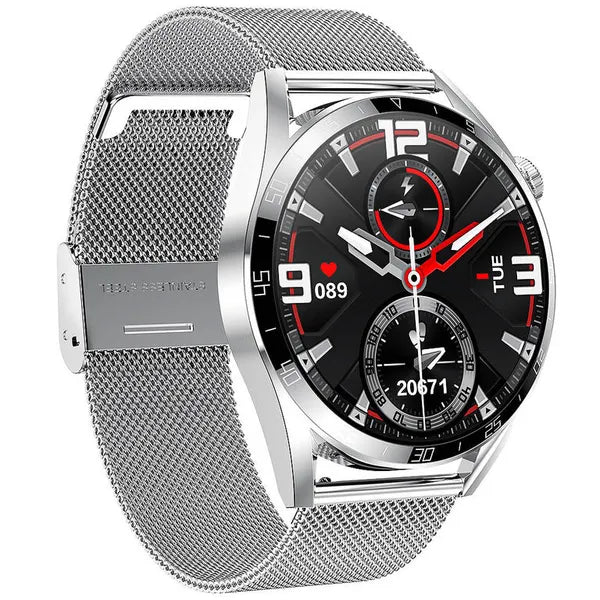 Férfi okosóra Pacific 42-02, 1.32'' 360×360, Bluetooth hívás, IP68 ezüst szíj