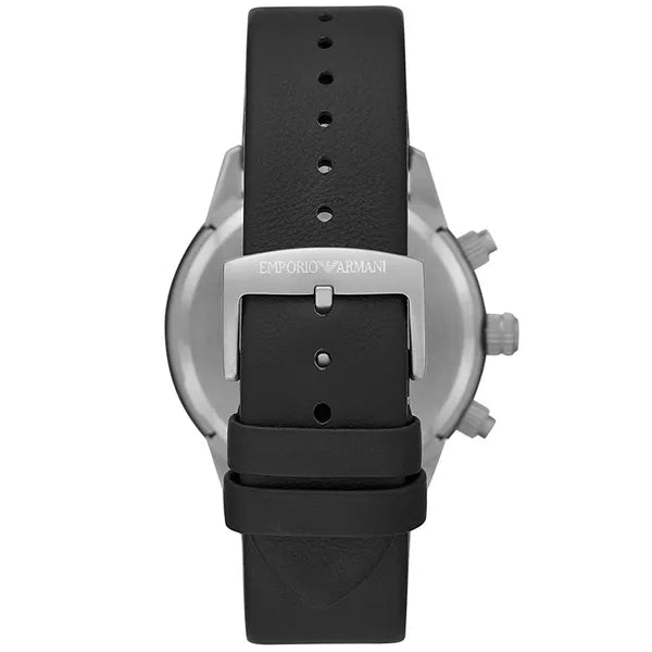 Emporio Armani AR11325 férfi kronográf óra, fekete számlap, bőr szíj 43 mm
