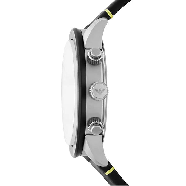 Emporio Armani AR11325 férfi kronográf óra, fekete számlap, bőr szíj 43 mm