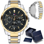Tommy Hilfiger Decker 1791559 férfi karóra, két tónusú acél, fekete, WR50