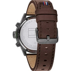 Tommy Hilfiger 1791809 férfi karóra, zöld számlap, barna bőrszíj, 46 mm, 5 ATM