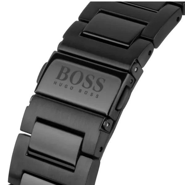 Hugo Boss Pioneer férfi karóra, fekete, kronográf, acél, 44 mm, WR50