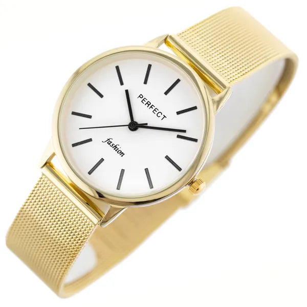 PERFECT F205 női karóra, 32 mm, arany fém szíj, Miyota kvarc, WR30, doboz