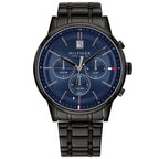 Tommy Hilfiger Kyle 1791633 férfi karóra, fekete acél, kék számlap, 44 mm