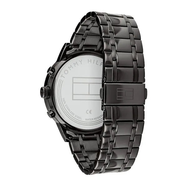 Tommy Hilfiger Kyle 1791633 férfi karóra, fekete acél, kék számlap, 44 mm
