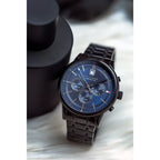 Tommy Hilfiger Kyle 1791633 férfi karóra, fekete acél, kék számlap, 44 mm