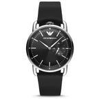Emporio Armani AR11336 Aviator férfi karóra, 42 mm, fekete bőr, acél tok, WR50