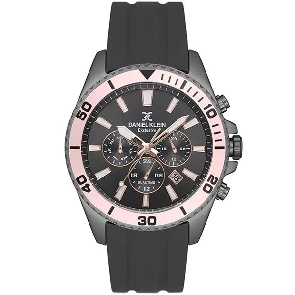 Daniel Klein férfi karóra DK.1.12837-6, kvarc, 47 mm, szürke szilikon, WR50