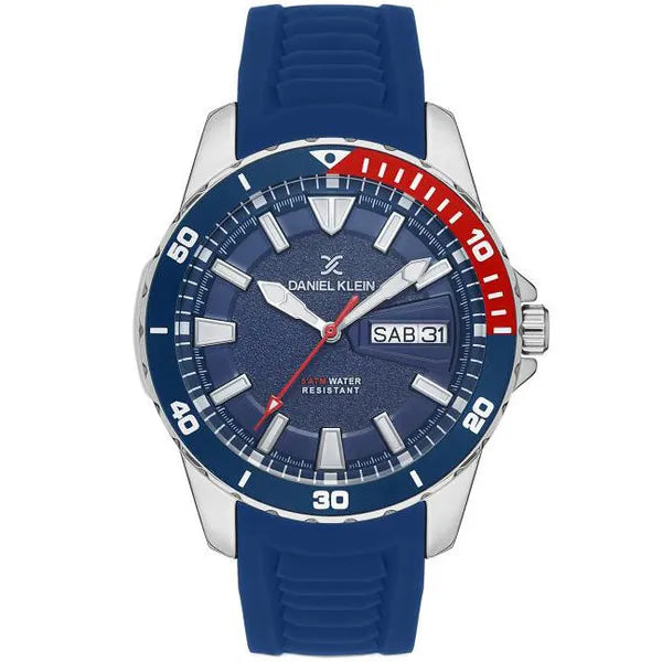 Daniel Klein férfi karóra 12812-2, kék szilikon szíj, 48 mm, WR50