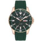 Daniel Klein férfi karóra, sötétzöld, rózsaarany tok, szilikon, 48 mm, WR50