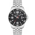 Daniel Klein férfi karóra 45 mm, fekete számlap, acél szíj, WR50, dátum