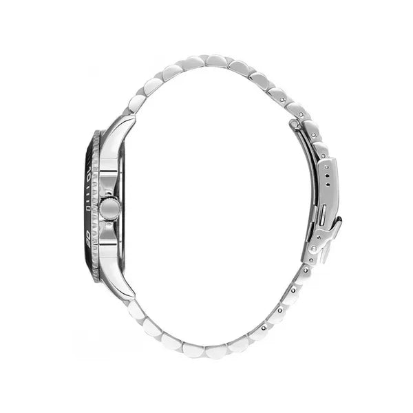 Daniel Klein férfi karóra 45 mm, fekete számlap, acél szíj, WR50, dátum