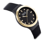 Daniel Klein női óra, fekete/arany, 36 mm, szilikon szíj, kvarc, WR30, díszdoboz