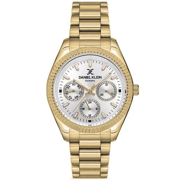 Daniel Klein női karóra 34 mm, aranyszínű, Miyota kvarc, dátum, 24 órás, WR30