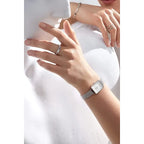 Daniel Wellington Quadro DW00100438 női karóra, ezüst/fehér, nemesacél, 20 mm