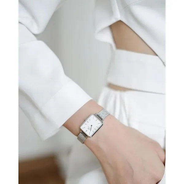 Daniel Wellington Quadro DW00100438 női karóra, ezüst/fehér, nemesacél, 20 mm