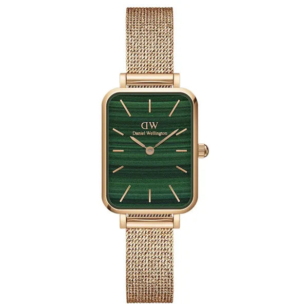 Daniel Wellington Quadro DW00100437 női karóra, zöld számlap, rózsaarany acél