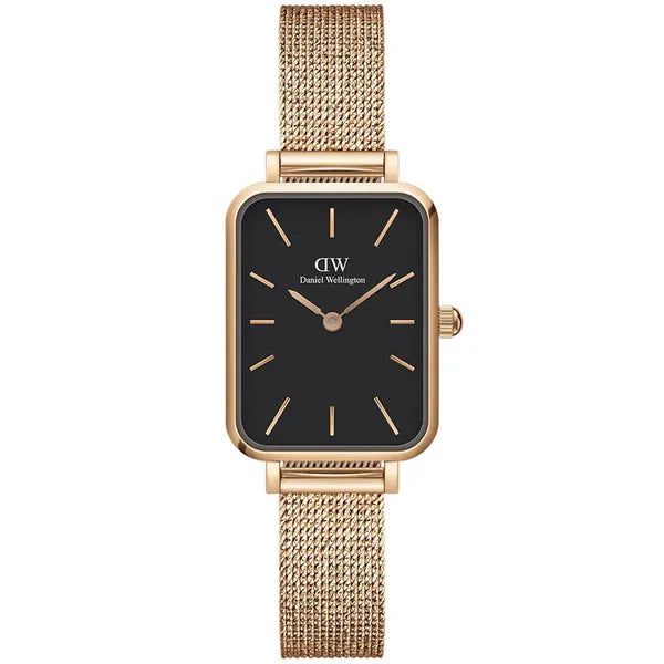 Daniel Wellington Quadro DW00100432 női karóra – fekete, rózsaarany, téglalap