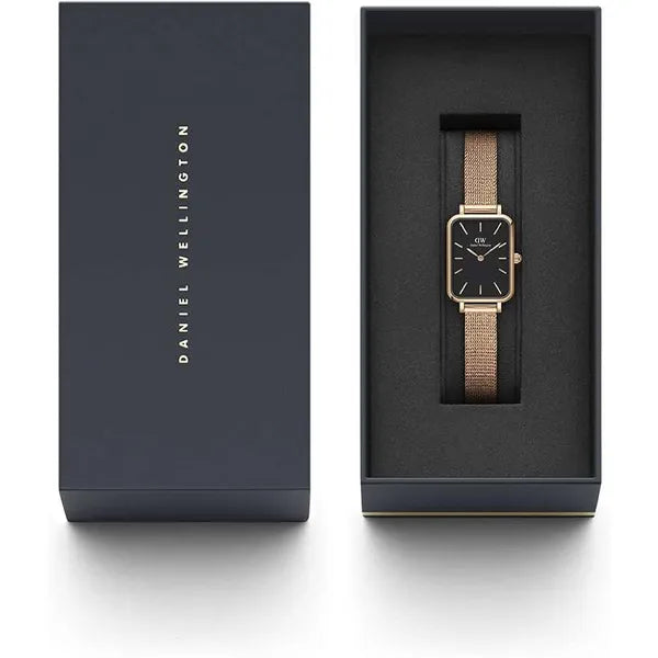 Daniel Wellington Quadro DW00100432 női karóra – fekete, rózsaarany, téglalap