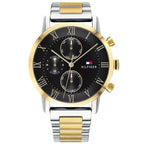 Tommy Hilfiger 1791539 Kane férfi karóra, 44 mm, fekete számlap, két színű acél