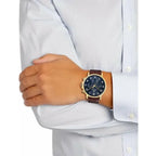 Tommy Hilfiger Daniel 1710380 férfi óra, arany tok, barna bőr, kék számlap
