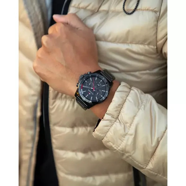 Tommy Hilfiger férfi karóra 1791935 Mason, fekete, acél, 45 mm, WR50