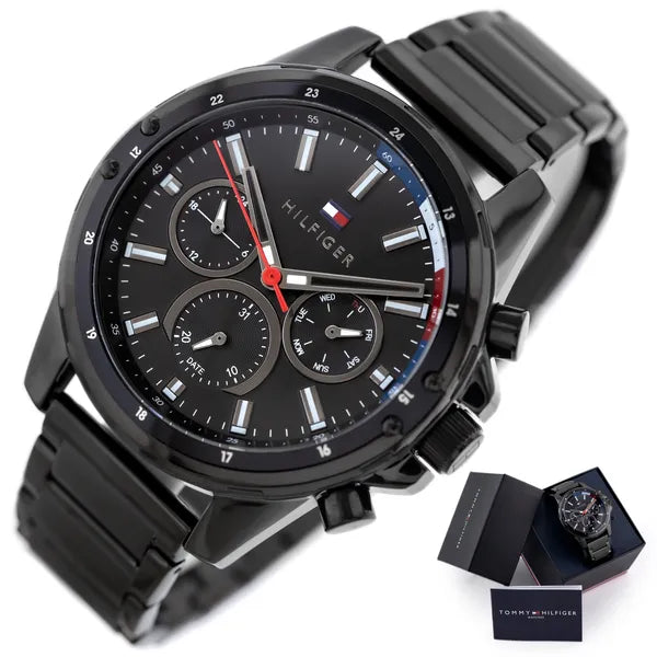 Tommy Hilfiger férfi karóra 1791935 Mason, fekete, acél, 45 mm, WR50
