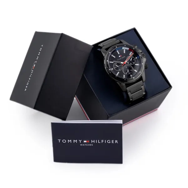 Tommy Hilfiger férfi karóra 1791935 Mason, fekete, acél, 45 mm, WR50
