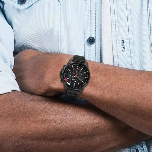 Tommy Hilfiger férfi karóra 1791935 Mason, fekete, acél, 45 mm, WR50
