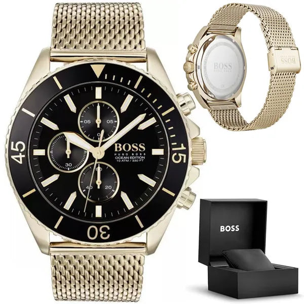 Hugo Boss Ocean Edition 1513703 férfi kronográf karóra, arany, WR100