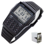 Casio Databank DBC-32-1A férfi digitális karóra, fekete, kalkulátor, WR30