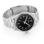 Casio MTP-V005D-1B4 férfi karóra, acél tok és szíj, fekete számlap, 40 mm
